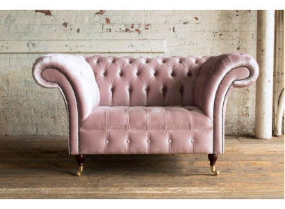 Chesterfield Design Sofa Fauteuil Bankstel Bekleding Luxe Textiel Banken 1-Zits #133