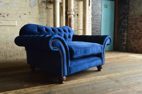 Chesterfield Design Sofa Fauteuil Bank Bekleding Luxe Textiel Banken 1-Zits #132