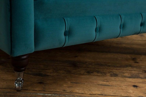 Chesterfield fauteuil televisiebank 1-zits stoffen sofa bankstel bekleding 136