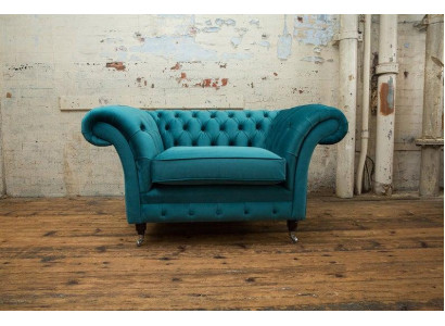 Chesterfield fauteuil televisiebank 1-zits stoffen sofa bankstel bekleding 136