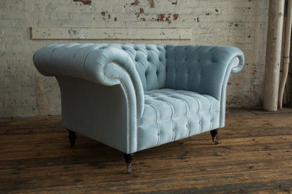Chesterfield Design Bankstel Fauteuil Sofa Bekleding Luxe Textiel Banken 1-Zits #145