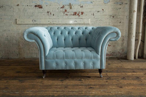 Chesterfield Design Bankstel Fauteuil Sofa Bekleding Luxe Textiel Banken 1-Zits #145