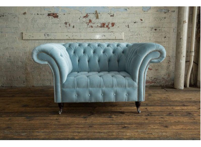 Chesterfield Design Bankstel Fauteuil Sofa Bekleding Luxe Textiel Banken 1-Zits #145