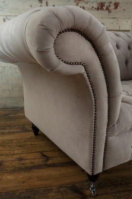 Chesterfield Grote Textil Design Woonkamer Bank Sofa Bekleding 1 Zit Leer #146