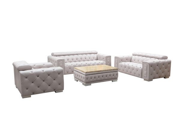 Bankstel Garnituur Bekleding Leder Design Chesterfield Zithoek 3+2 Zits Nieuw