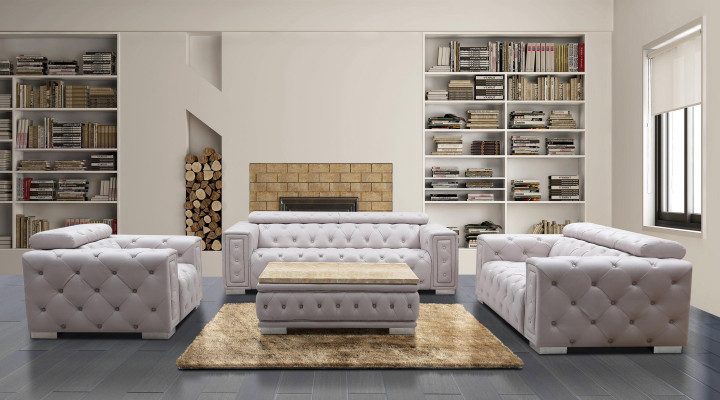 Bankstel Garnituur Bekleding Leder Design Chesterfield Zithoek 3+2 Zits Nieuw