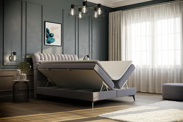 Chesterfield boxspring bed dubbele designbedden beklede kast functie hotel