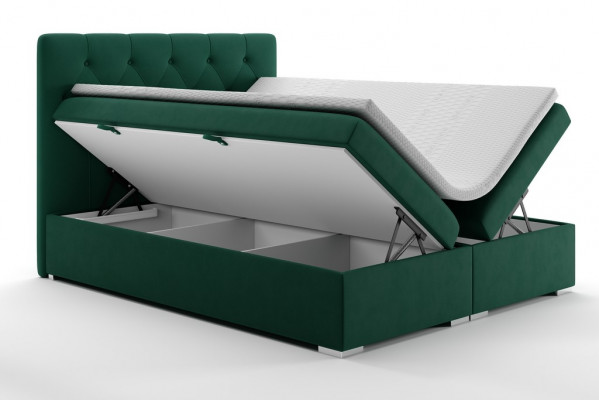 Chesterfield Boxspring Bed Hotel Dubbel Compleet Set Matras Topper Bedden Nieuw