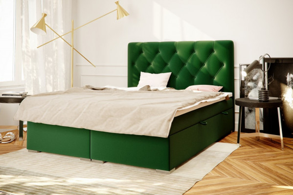 Chesterfield Boxspring Bed Hotel Dubbel Compleet Set Matras Topper Bedden Nieuw