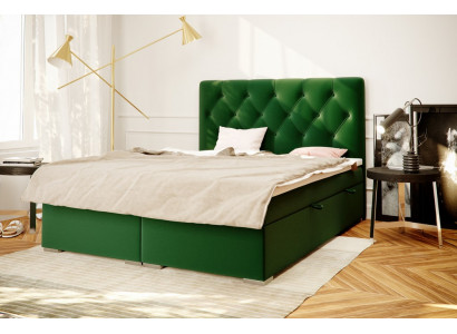 Chesterfield Boxspring Bed Hotel Dubbel Compleet Set Matras Topper Bedden Nieuw