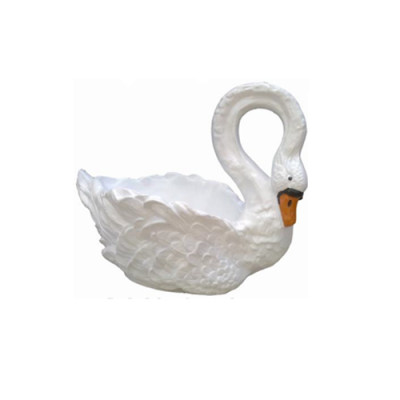 Zwaan decoratief standbeeld tuinfiguren standbeelden 54 cm levensgrote figuur kunststof