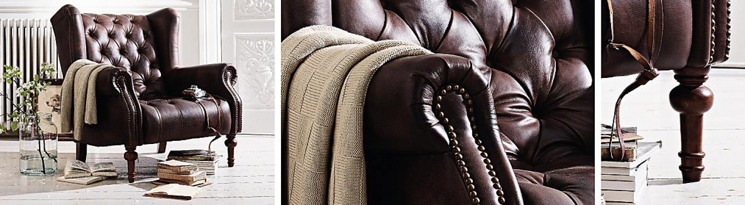 Chesterfield Sofa Bank Bekleding Dubbele Oorfauteuil Leren Banken Bekleding 2-zits