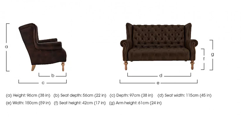 Chesterfield Sofa Bank Bekleding Dubbele Oorfauteuil Leren Banken Bekleding 2-zits