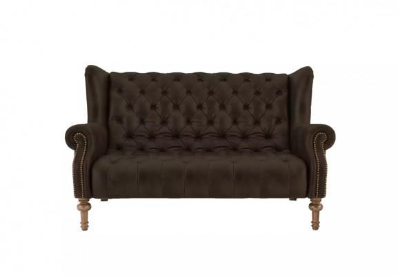 Chesterfield Sofa Bank Bekleding Dubbele Oorfauteuil Leren Banken Bekleding 2-zits
