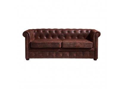 Chesterfield Herenclub Sofa Bank Lederen Bekleding Tweezitter Bruin NIEUW jvmoebel ®