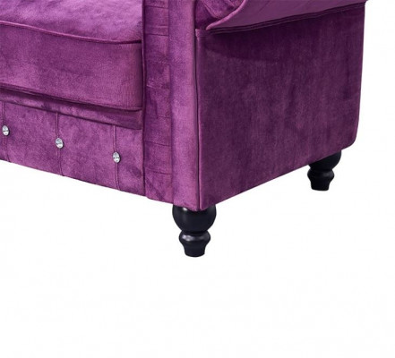 Klassieke Lederen Bank - Paarse Chesterfield Stof Sofa 2-Zits Nieuw jvmoebel ®