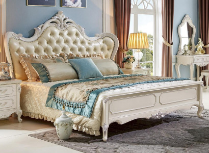 Bed 2x Nachtkastje 3-delig Slaapkamer Set Design Modern Luxe Klassieke Meubels