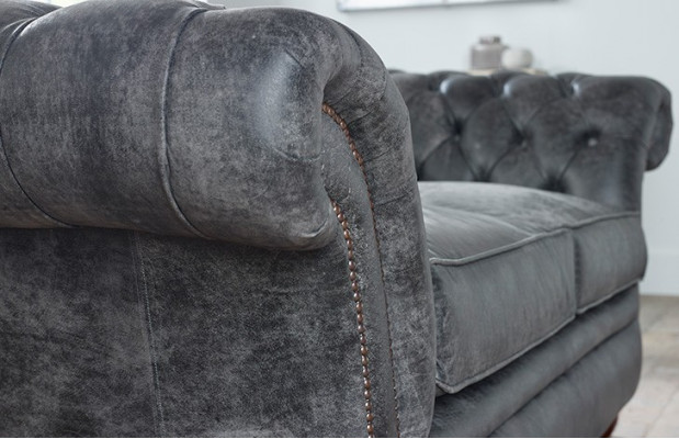 Chesterfield Sofa Bank Bekleding Stof Leer Banken Bekledingsset 2 Zits