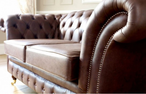 Chesterfield Herenclubbank Sofa Leren Bekleding 2-Zits Bruin NIEUW jvmoebel ®