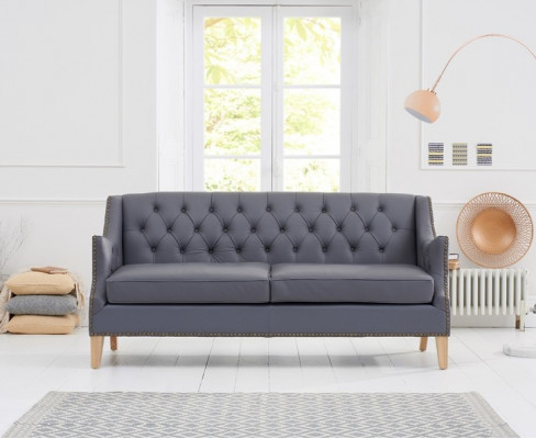 Bank Grijze Chesterfield Kantoor Sofa Ontvangst Banken Leder Textiel Nieuw jvmoebel ®