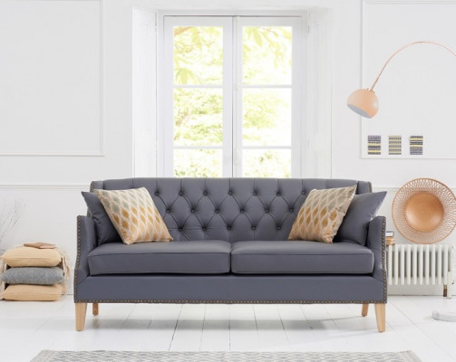 Bank Grijze Chesterfield Kantoor Sofa Ontvangst Banken Leder Textiel Nieuw jvmoebel ®