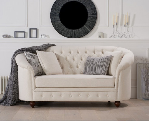 Klassieke Textiel Bank - Beige Chesterfield Stoffen Sofa 2 Zits Nieuw jvmoebel ®