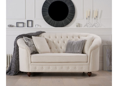 Klassieke Textiel Bank - Beige Chesterfield Stoffen Sofa 2 Zits Nieuw jvmoebel ®