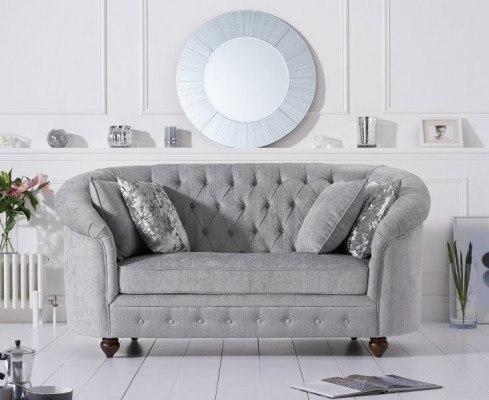 jvmoebel ® - Landhuis Designer Bank - Chesterfield Textiel Sofa Grijs Stof Nieuw