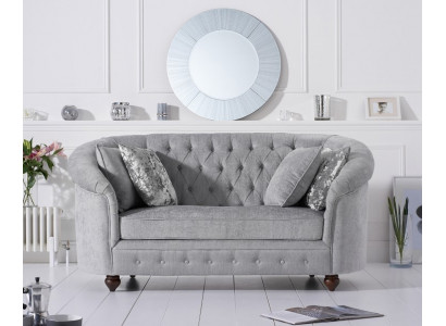 jvmoebel ® - Landhuis Designer Bank - Chesterfield Textiel Sofa Grijs Stof Nieuw