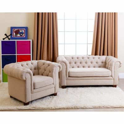 Landhaus tweezits - Chesterfield sofa zitcomfortabele bank stof jvmoebel ®