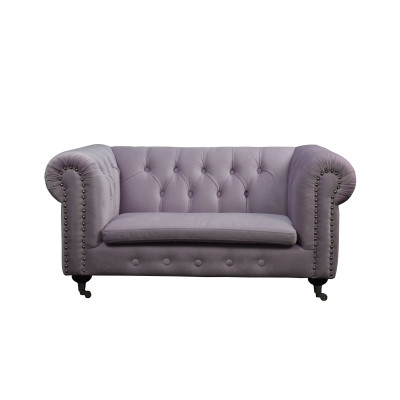 Chesterfield 2-zits Klassieke Luxe Barok en Rococo Sofa in Textiel en Leren Bank