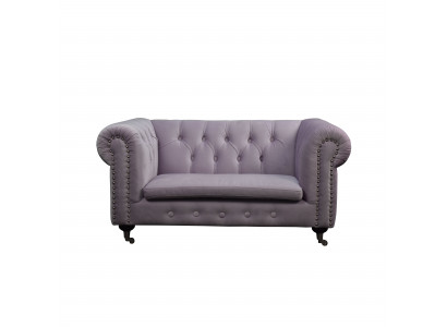 Chesterfield 2-zits Klassieke Luxe Barok en Rococo Sofa in Textiel en Leren Bank