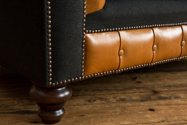 jvmoebel ® Lederen Sofa Bank - Design Bekleding Tweezits Bankstel Bruin
