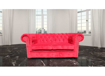 jvmoebel® Lederen Bank Sofa - Design Gestoffeerde Tweezitsbank Garnituur Rood Nieuw