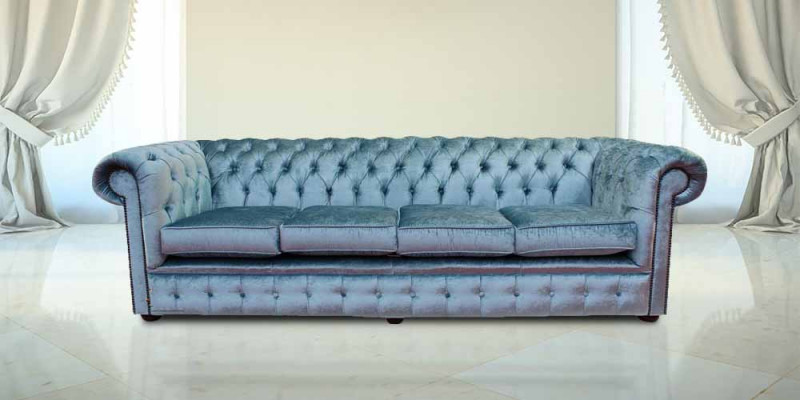 Chesterfield 4-zits klassieke luxe barok rococo sofa bank textiel leer