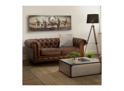 jvmoebel ® Leren Bank Sofa - Design Gestoffeerde Tweezitter Bankstel Bruin