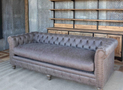 Chesterfield 3-Zits Klassieke Luxe Barok Rokoko Sofa Textiel Lederen Bank