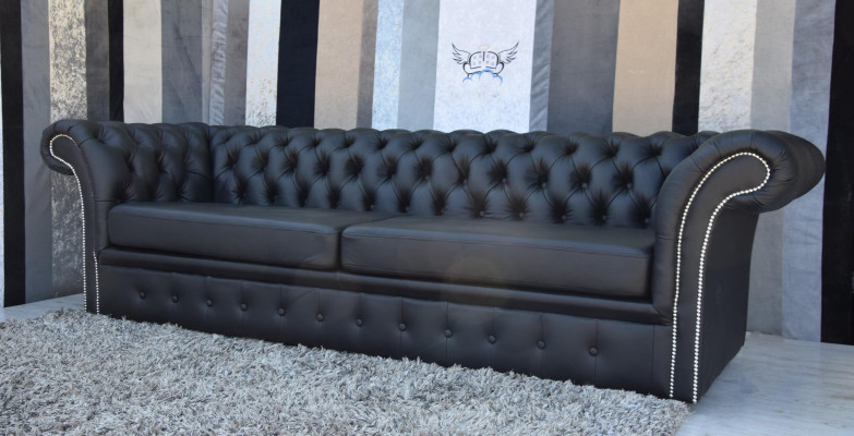 Chesterfield bank sofa stoffen bekleding leer banken bekleding set 3-zits