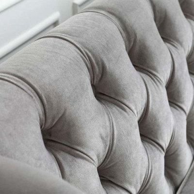 Chesterfield 2-zitsbank stoffen bankstel couch bekleding zitting set 2-zits grijze banken