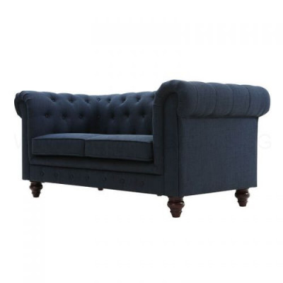 Engelse stijl meubels Chesterfield tweezitsbank roze bont geel blauw sofa