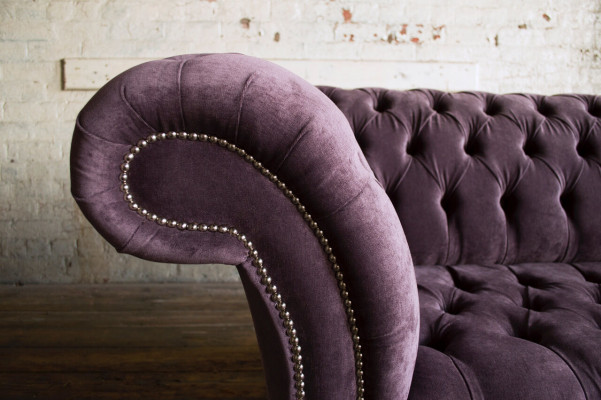 Bank 2-zits Chesterfield Design Relaxbanken Gestoffeerd Moderne Banken Paars Nieuw