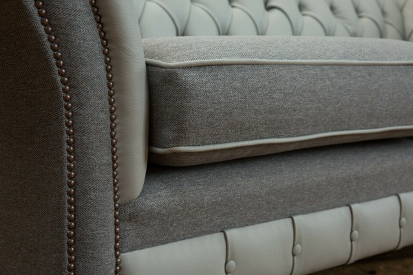 Chesterfield Sofa 3-zitsbank Banken Sofa's Woonkamer Design Bank Grijs Nieuw
