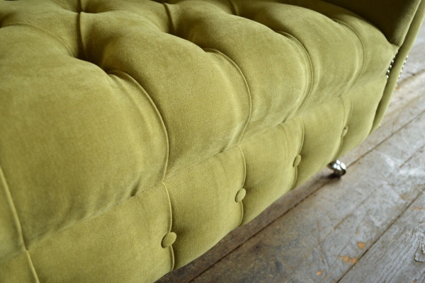 Chesterfield Design Stoffbank Fauteuil 1,5-zitter Gestoffeerde Sofa's Lounge Fluweel Groen
