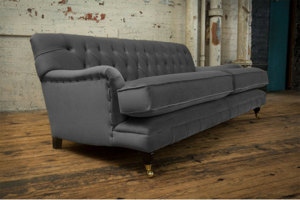 Chesterfield 3-zitsbank Stoffen Bekleding Bankstellen Zitkamer Sofa Fluweel Nieuw