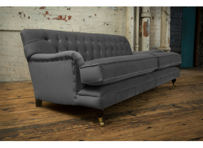 Chesterfield 3-zitsbank Stoffen Bekleding Bankstellen Zitkamer Sofa Fluweel Nieuw