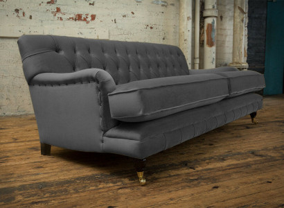 Chesterfield 3-zitsbank Stoffen Bekleding Bankstellen Zitkamer Sofa Fluweel Nieuw