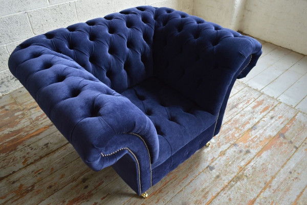 Sessel Design Bank Sofa Zitplaatsen Fluweel Lounge Club Bekleding Luxe Oor Zit Relax