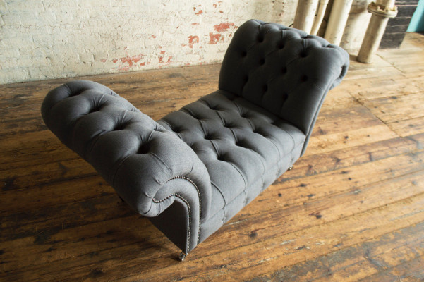 Chesterfield Sofa 1,5-ZITS Stoff Designer Banken Sofa Set Bank Zitting