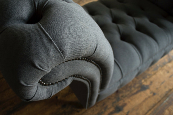 Chesterfield Sofa 1,5-ZITS Stoff Designer Banken Sofa Set Bank Zitting