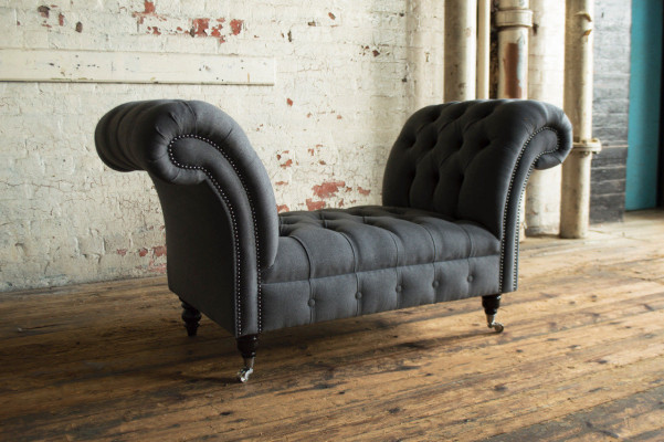 Chesterfield Sofa 1,5-ZITS Stoff Designer Banken Sofa Set Bank Zitting
